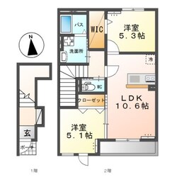 仮）阿見町新築アパートの物件間取画像